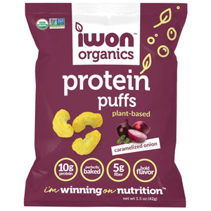 Iwon Organic - Protein Puffs - Caramelized Onion - 1.5oz Bag - Nashua Nutrition