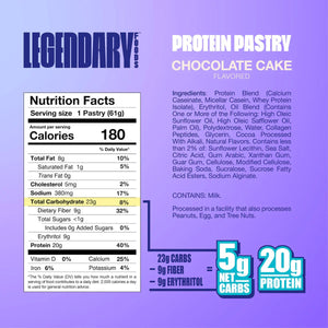 Legendary Tasty Pastry - Chocolate Cake - 1 Pastry - Nashua Nutrition