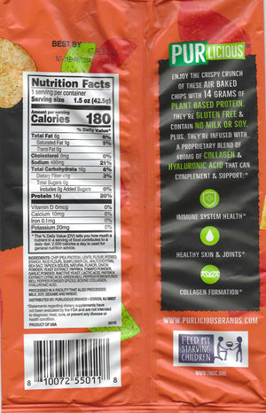 PURlicious - Protein Chips - Nacho Cheese - 1 Bag - Nashua Nutrition