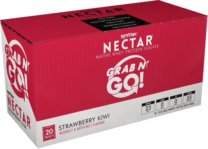 Syntrax - Nectar Protein Powder - Grab N Go - Strawberry Kiwi - 20 Individual Servings