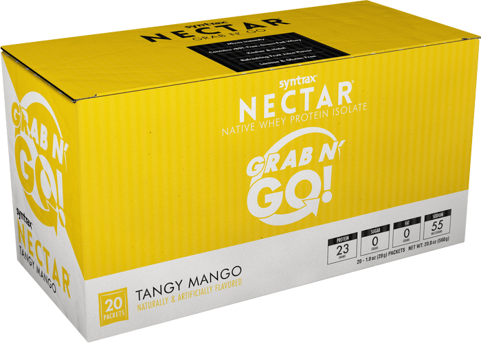 Syntrax - Nectar Protein Powder - Grab N Go - Tangy Mango - 20 Individual Servings